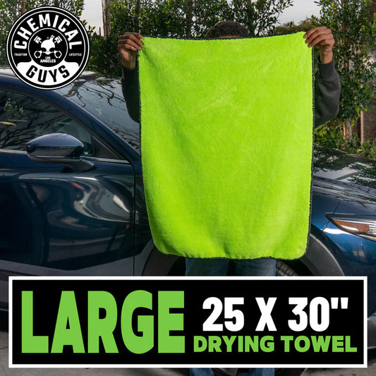 Chemical Guys Speed Mammoth Ultimate Super Plush Drying Towel Neon Green 25"X30"