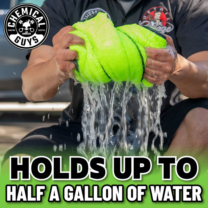 Chemical Guys Speed Mammoth Ultimate Super Plush Drying Towel Neon Green 25"X30"