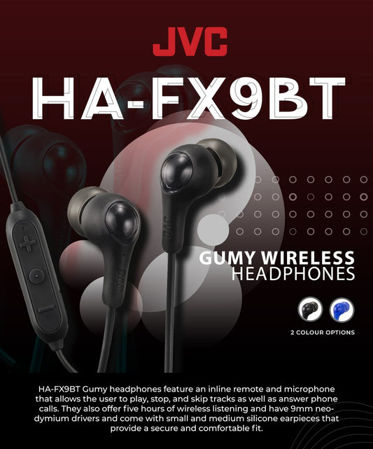 JVC HA-FX9BT Gumy Bluetooth Earphones.