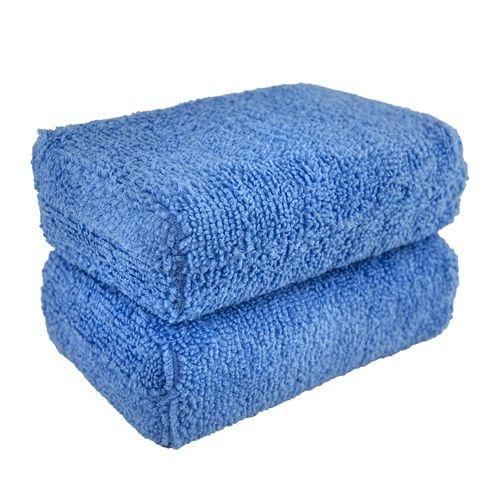 Chemical Guys Premium Grade Microfiber Applicators, Blue 2" x 4" x 6" (2 Pack)