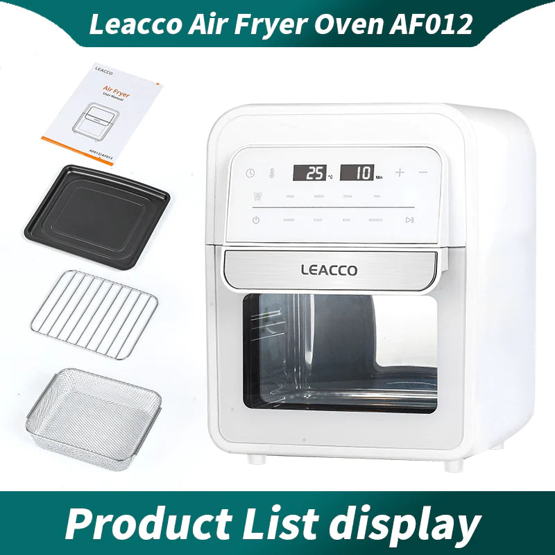 Leacco AF012 Air Fryer Oven Digital 8QT 10L - White