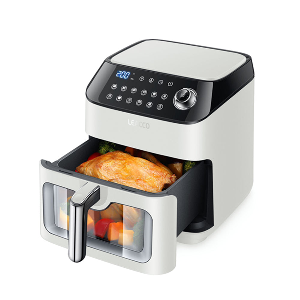 Leacco AF020 Air Fryer Digital 4.5QT 12 Presets - White