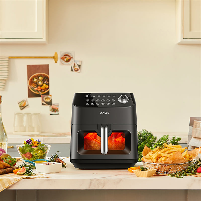 Leacco AF020 Air Fryer Digital 4.5QT 12 Presets - White