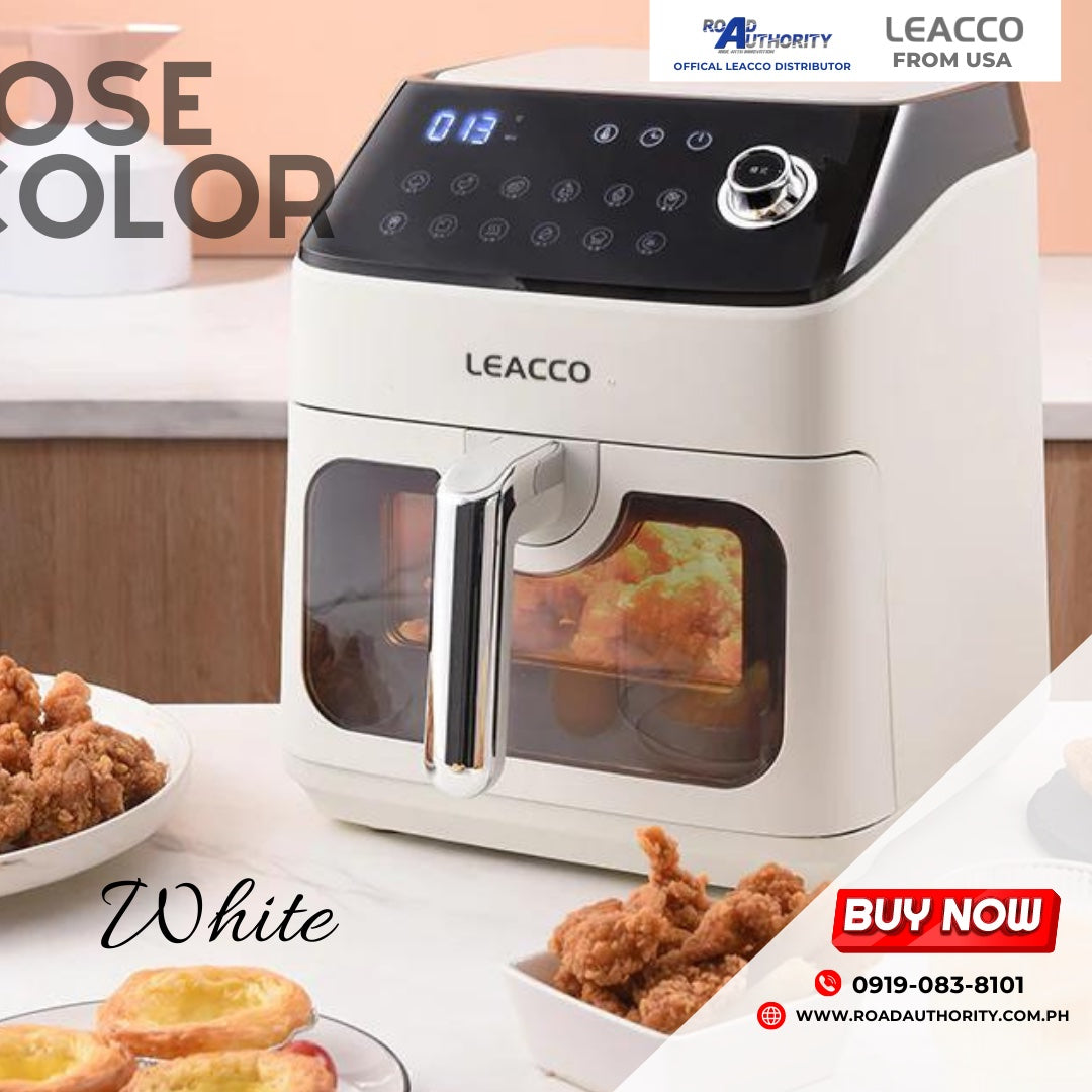 Leacco AF060W Air Fryer Digital 6QT 12 Presets - White