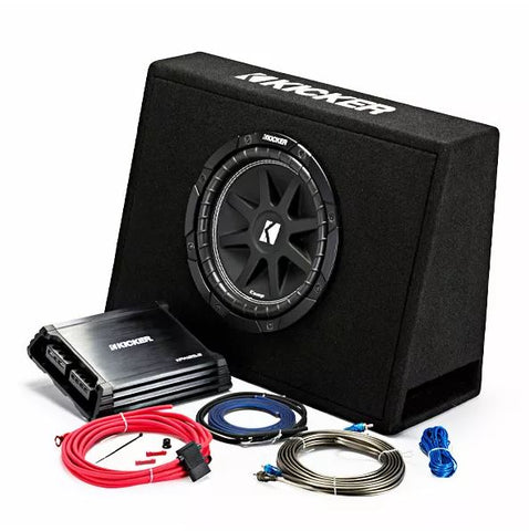 Kicker Package - Kickpack 44KKP210 – 10″ Slim Enclosure + Amp + Wiring Kit